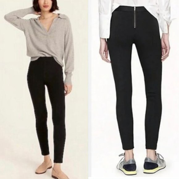 J. Crew Black Ponte Knit High Rise Dannie Skinny Pants - Picture 1 of 5